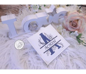 Stickdatei - Doodle Blumen Alphabet Monogram geteilt "A"